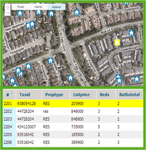 Map with Results List